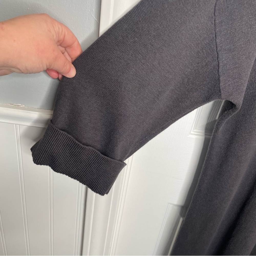 Garnet Hill Essential Scoop-Neck Sweater Dress Linen Organic Cotton Dark Gray L - Picture 6 of 13